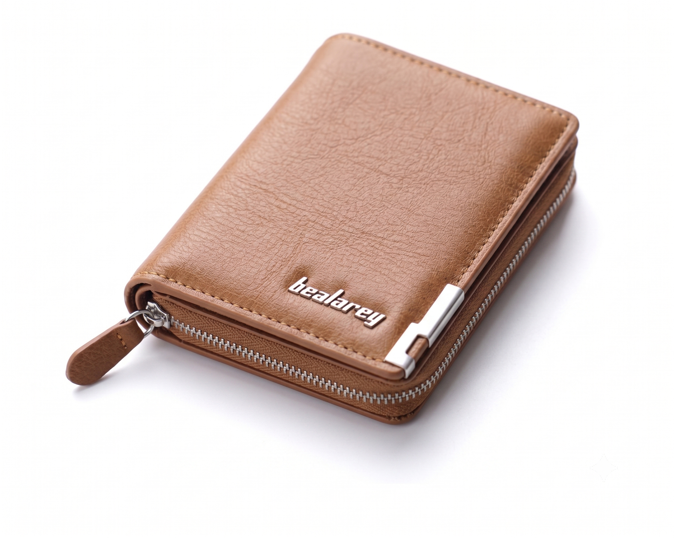 Leather Zipper Wallet with Wrist Strap