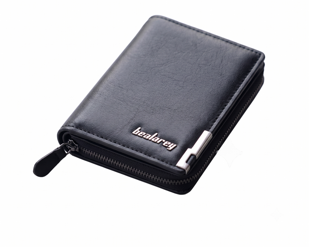 Leather Zipper Wallet with Wrist Strap