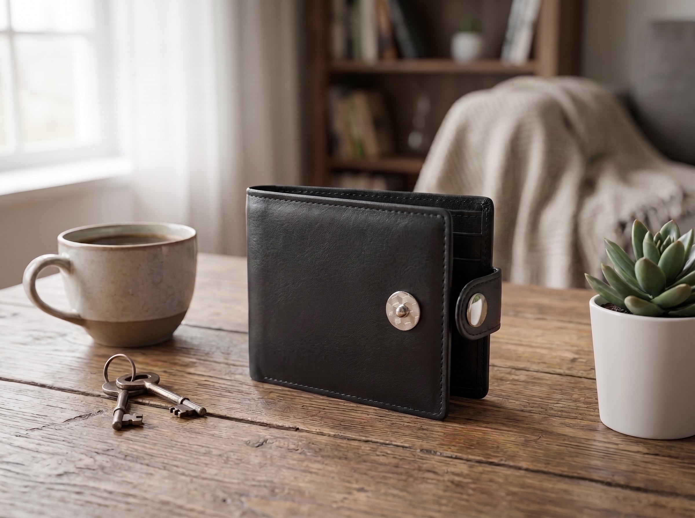 Classic Textured Leather Bifold Wallet