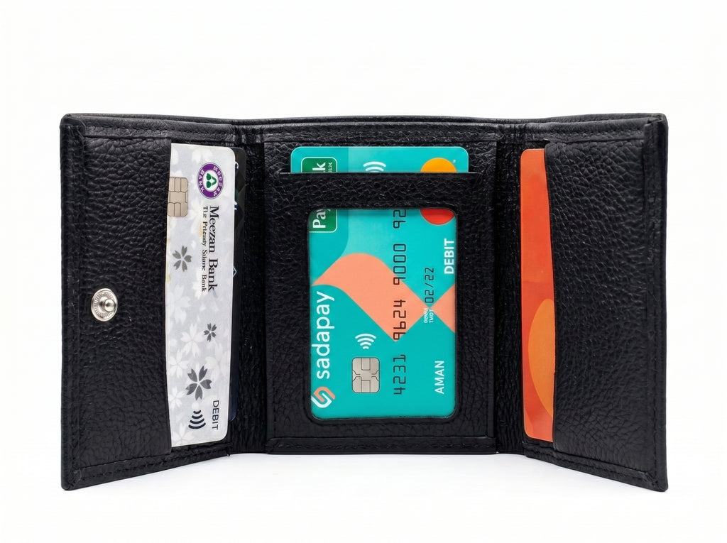 Premium Textured Leather Trifold Wallet