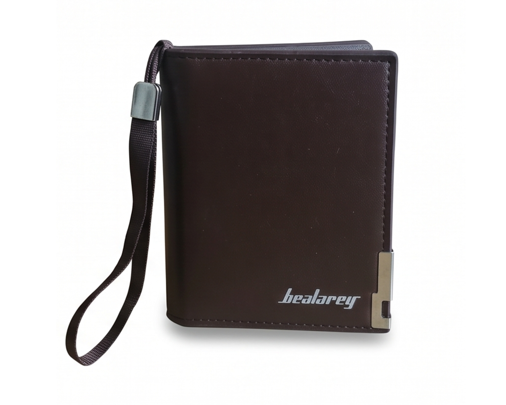 Leather Zipper Wallet with Wrist Strap